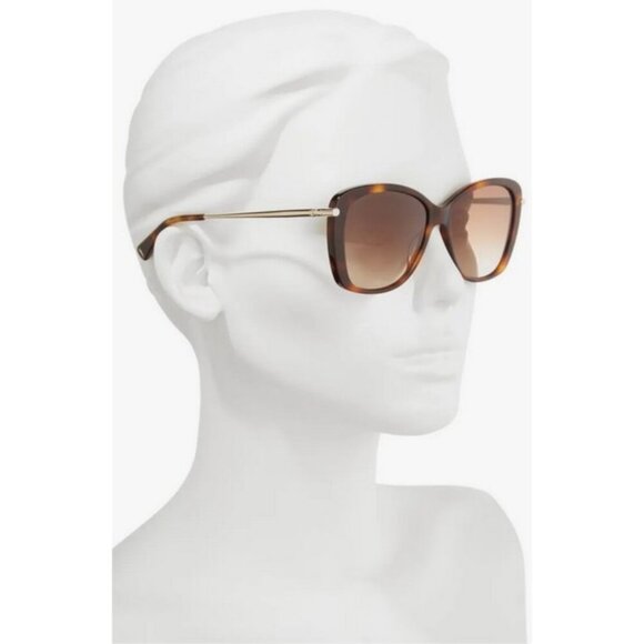 💕LONGCHAMP💕 56mm Gradient Lens Butterfly Sunglasses ~ Blonde Havana NWT - Picture 6 of 6